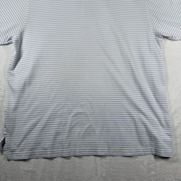 Fairway Greene Polo Shirt Mens Large White Striped Golf‎ Casual Logo - Picture 10 of 12